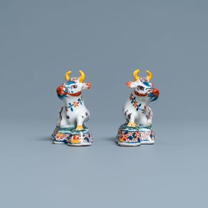 A pair of polychrome Dutch Delft models of cows, 18th C. — photo 5