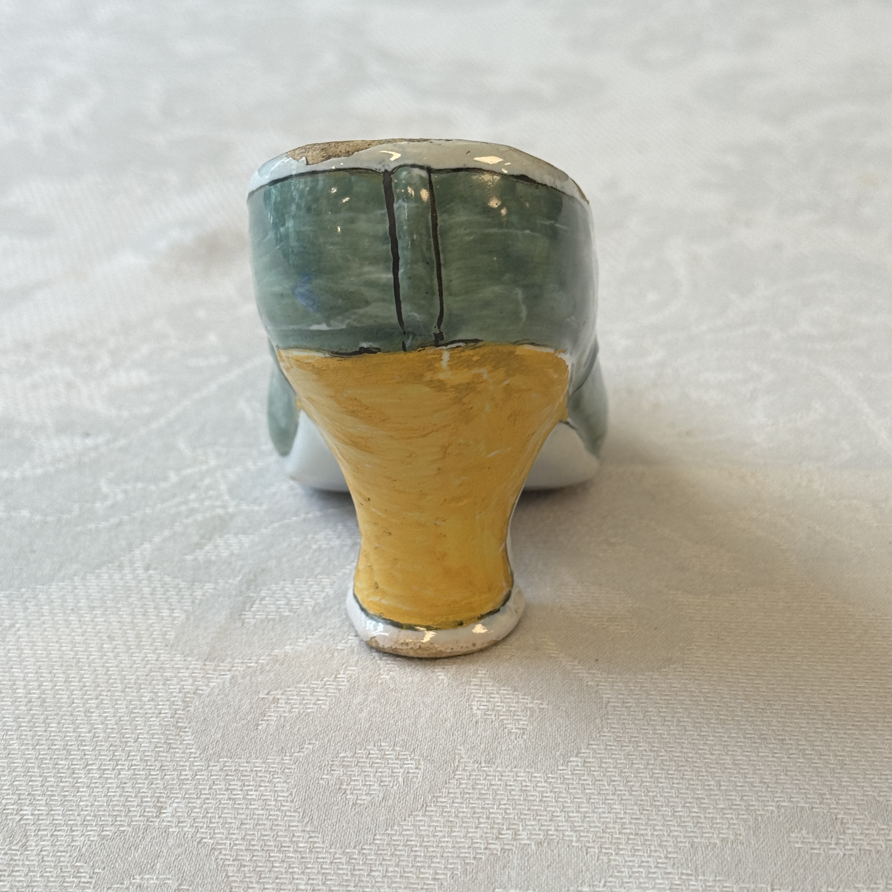 A pair of polychrome Dutch Delft models of shoes — photo 4