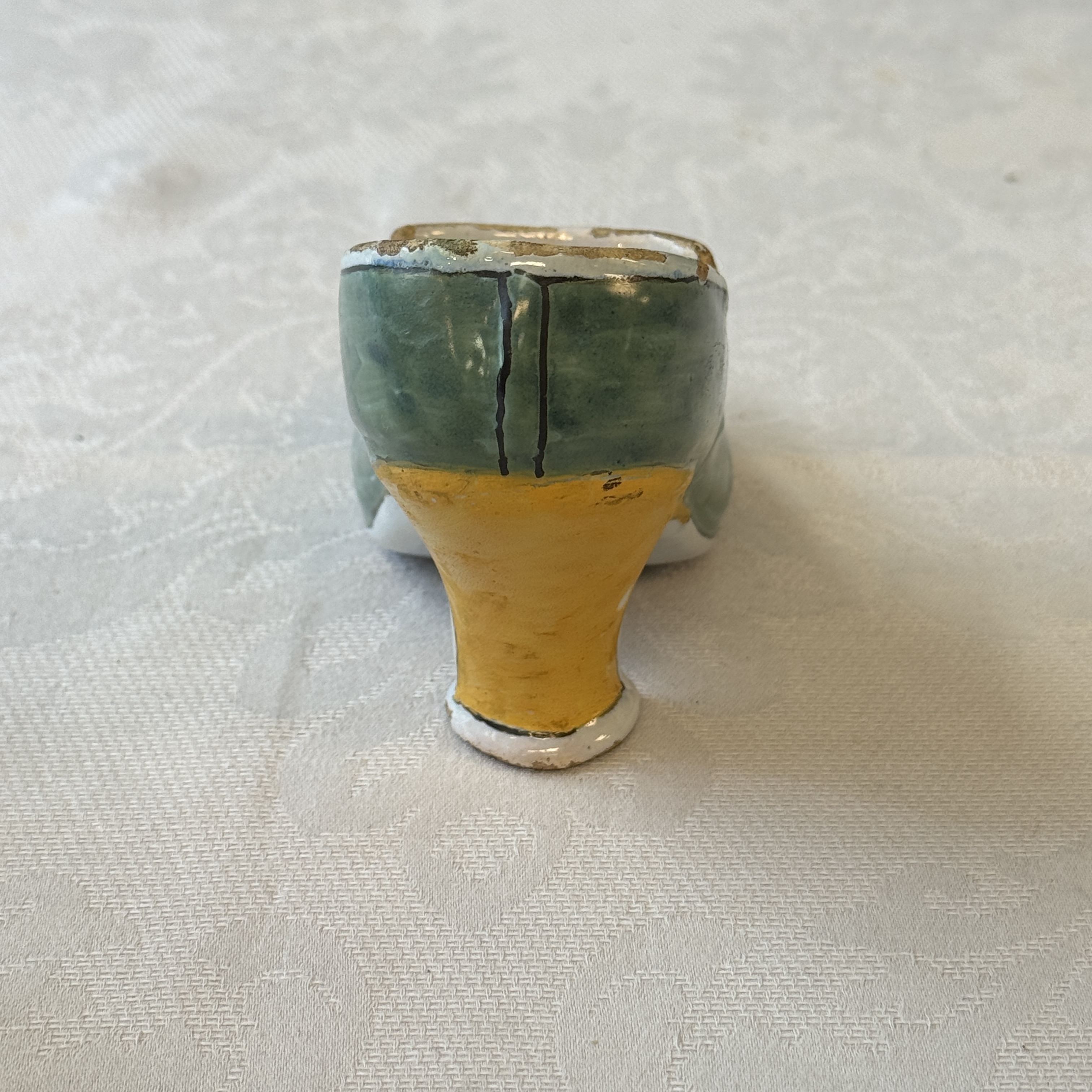 A pair of polychrome Dutch Delft models of shoes — photo 10