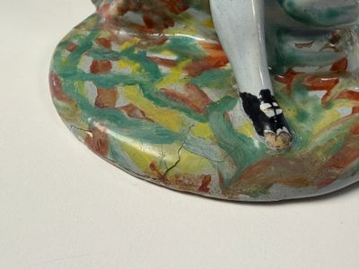 A pair of polychrome Dutch Delft petit feu butter tubs with allegorical depictions of the seasons — photo 2