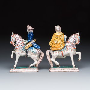 A pair of polychrome Dutch Delft 'Willem en Anna van Oranje' groups — photo 5