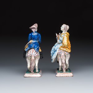 A pair of polychrome Dutch Delft 'Willem en Anna van Oranje' groups — photo 6