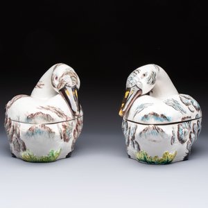 A pair of polychrome Italian faience goose-form tureens and covers, Bassano del Grappa, 19th C. — photo 6