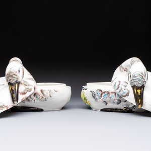 A pair of polychrome Italian faience goose-form tureens and covers, Bassano del Grappa, 19th C. — photo 7