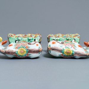 A pair of polychrome petit feu and gilded Dutch Delft models of cows, 1st half 18th C. — 照片 7
