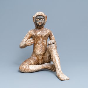A pair of polychrome wooden figures of monkeys, South-East Asia, 19th C. — 照片 8