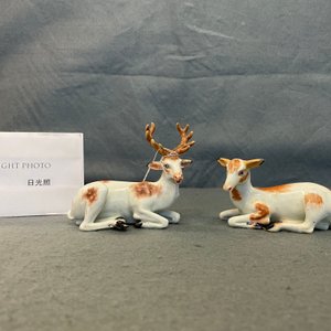 A pair of porcelain models of deer, probably Chelsea, England, 18th C. — 照片 17