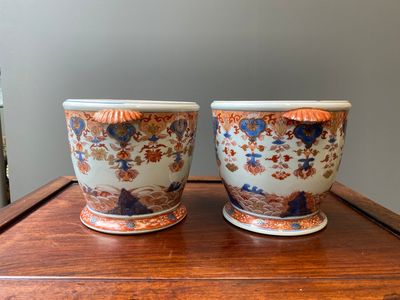 A pair of rare Chinese Imari-style wine bottle coolers, Qianlong — 照片 2