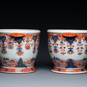 A pair of rare Chinese Imari-style wine bottle coolers, Qianlong — 照片 3