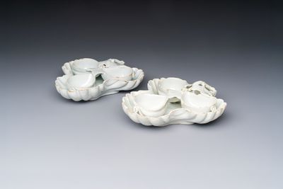 A pair of rare white-glazed spice boxes, France, 18th C.