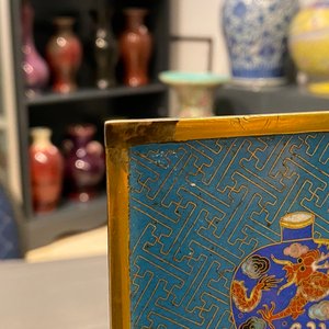 A pair of rectangular Chinese cloisonné plaques, Qianlong/Jiaqing — 照片 12