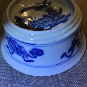 A pair of round Chinese blue and white salts, Kangxi — photo 23