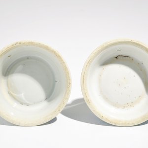 A pair of round Chinese blue and white salts, Kangxi — photo 7
