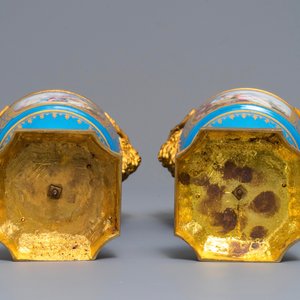 A pair of Sèvres-style 'bleu céleste' ormolu-mounted vases and covers, France, 19th C. — 照片 6