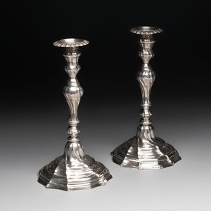 A pair of silver candlesticks, Ghent, dated 1782 — photo 1