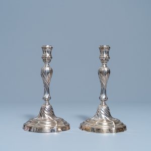 A pair of silver candlesticks, marked Carel Benninck, Bruges, dated 1778 — photo 3