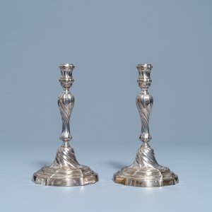 A pair of silver candlesticks, marked Carel Benninck, Bruges, dated 1778 — photo 4
