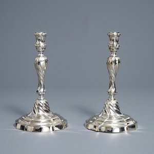 A pair of silver candlesticks, marked Carel Benninck, Bruges, dated 1778 — photo 3
