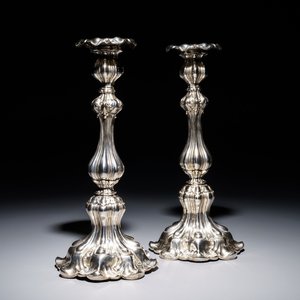 A pair of silver candlesticks, poss. Austria, 19th C. — photo 1
