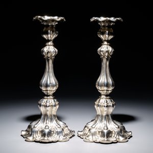 A pair of silver candlesticks, poss. Austria, 19th C. — photo 4