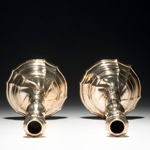 A pair of silver Louis XV candlesticks, marked for Mons, 1776-1779 — photo 6