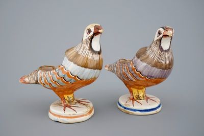 A pair of Spanish bird-shaped tureens, Alcora, 18th C.