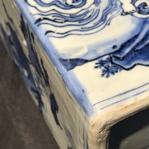 A pair of square Chinese blue and white 'immortals' tea caddies, Wanli — photo 22