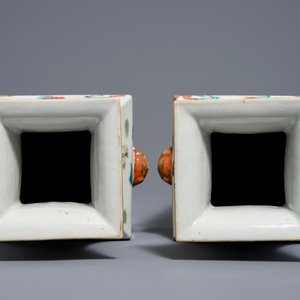 A pair of square Chinese famille rose vases, 19th C. — photo 5