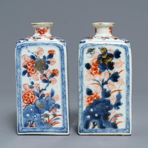 A pair of square Chinese Imari-style caddies, Kangxi — 照片 3