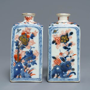 A pair of square Chinese Imari-style caddies, Kangxi — 照片 5