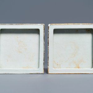 A pair of square Chinese qianjiang cai jardinières on stands, 19/20th C. — photo 8