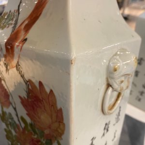 A pair of square Chinese qianjiang cai vases, 19/20th C. — 照片 16