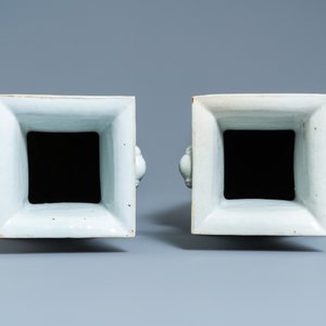A pair of square Chinese qianjiang cai vases, 19/20th C. — 照片 6