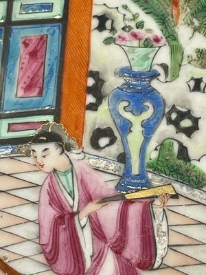 A pair of unusual and fine Chinese Canton famille rose dishes, 19th C. — 照片 12