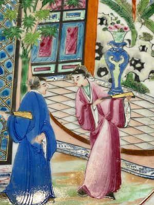A pair of unusual and fine Chinese Canton famille rose dishes, 19th C. — 照片 13