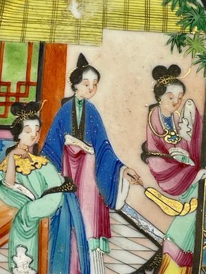 A pair of unusual and fine Chinese Canton famille rose dishes, 19th C. — 照片 10