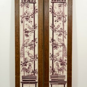 A pair of vertical Dutch Delft manganese tile panels, prob. Utrecht, 2nd half 18th C. — photo 1