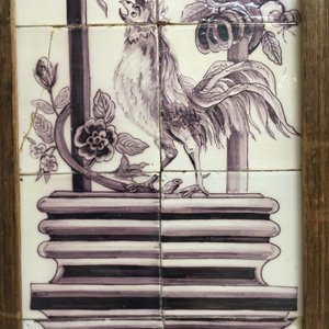 A pair of vertical Dutch Delft manganese tile panels, prob. Utrecht, 2nd half 18th C. — photo 17