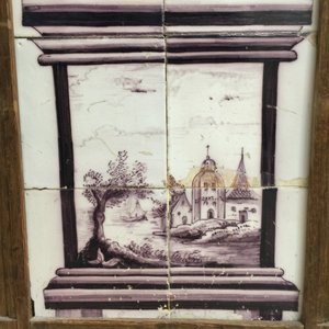 A pair of vertical Dutch Delft manganese tile panels, prob. Utrecht, 2nd half 18th C. — photo 18