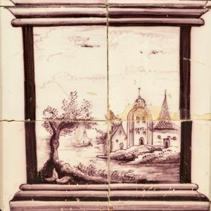 A pair of vertical Dutch Delft manganese tile panels, prob. Utrecht, 2nd half 18th C. — photo 4