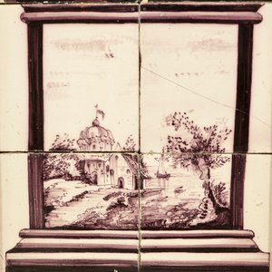 A pair of vertical Dutch Delft manganese tile panels, prob. Utrecht, 2nd half 18th C. — photo 5