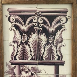 A pair of vertical Dutch Delft manganese tile panels, prob. Utrecht, 2nd half 18th C. — photo 7