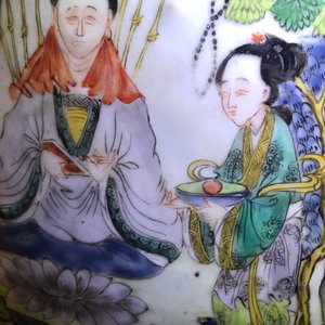 A pair of very large Chinese famille verte vases with fine narrative design, 19th C. — photo 33