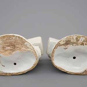 A pair of white Delft figural salts, 18th C. — 照片 6