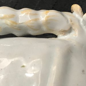 A pair of white Dutch Delft circus horses on a green base, 18th C. — photo 15