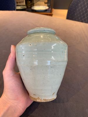 A pale celadon-glazed vase, a jar and a ewer, Asia, 19th C and later — photo 1