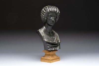 A parcel-gilt bronze bust of a Roman woman, possibly Livia Drusilla or Agrippina the Elder, France, Empire period, early 19th C.