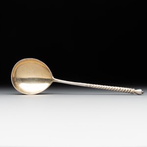 A parcel-gilt silver spoon and a 'C.J.K.' engraved seal stamp, Russia and possibly France, 19/20th C. — 照片 8