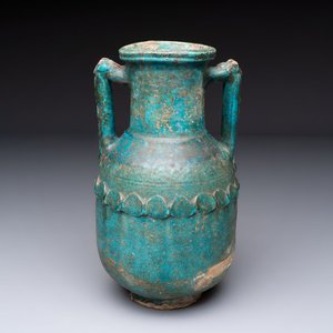 A Parthian turquoise-glazed pottery amphora, Iran, 2nd/3rd C. — photo 1