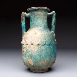 A Parthian turquoise-glazed pottery amphora, Iran, 2nd/3rd C. — photo 4